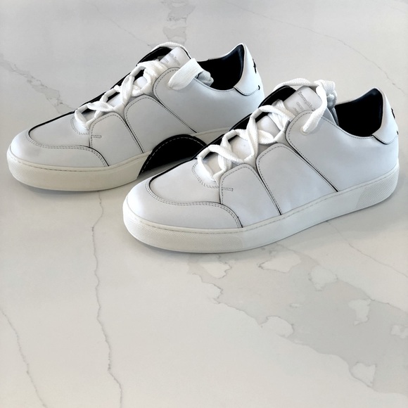 New $1150 Ermenegildo Zegna Couture's Tiziano white leather sneakers size 12 - Picture 2 of 14